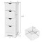 White Modern Farmhouse 4 Drawer Bathroom Floor Cabinet Freestanding Waterproof Linen Storage Organizer
